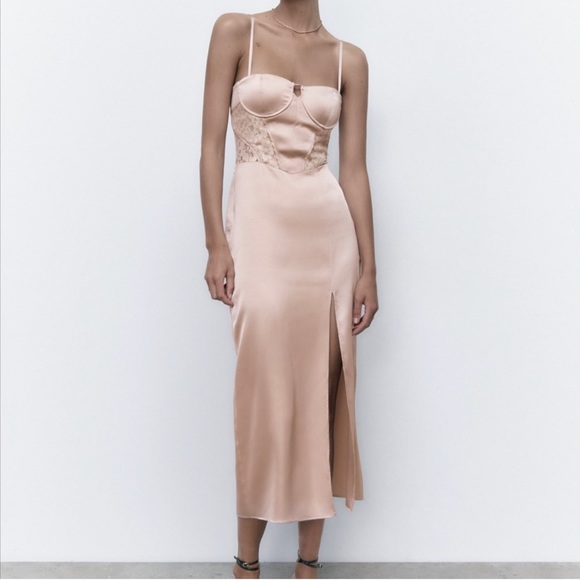 Zara Combination Corset Midi Dress - Picture 3 of 12